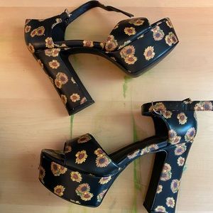 Current Mood Sunflower Haven Platform Heels